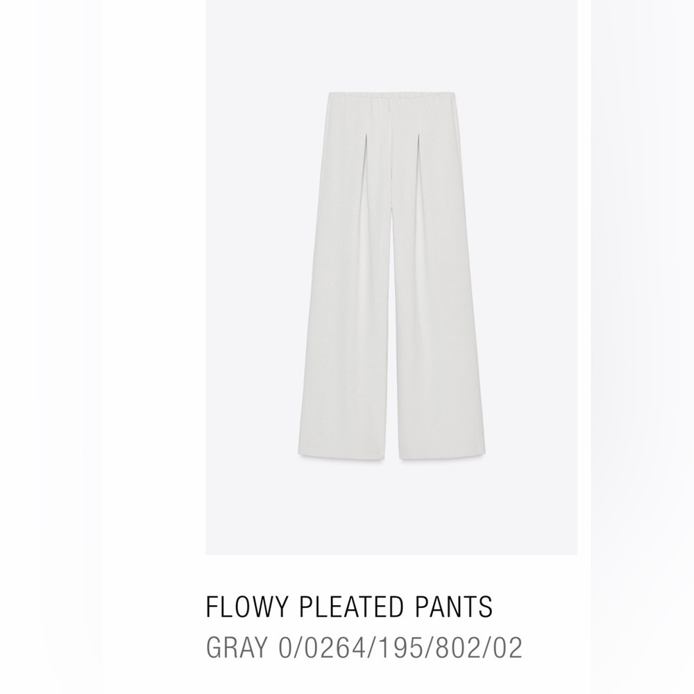 Zara Gray Wide-Leg Pants